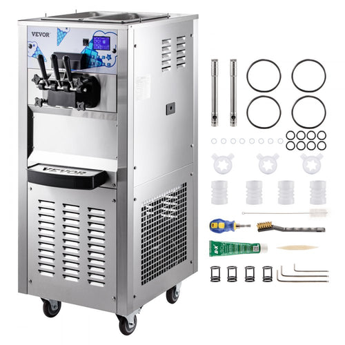 Commercial Ice Cream Machine High-end Vertical Three-Head SS240 US Plug