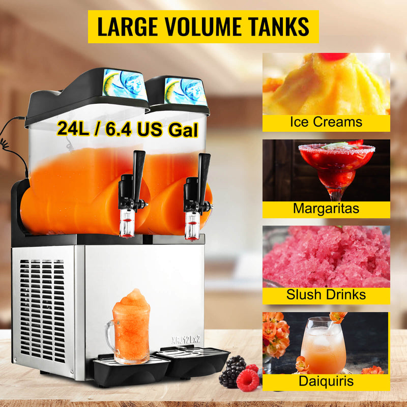 Load image into Gallery viewer, SIHAO - 12L x 2 Tank | Commercial Slushy Machine | Granita Slush Maker Slushy Juice | Easy Cleanup
