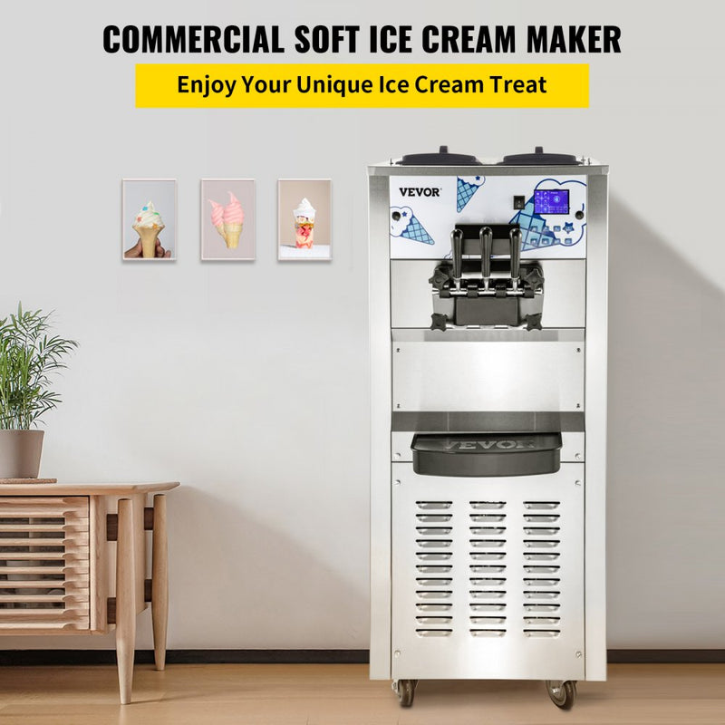 Load image into Gallery viewer, Commercial Ice Cream Machine High-end Vertical Three-Head SS240 US Plug
