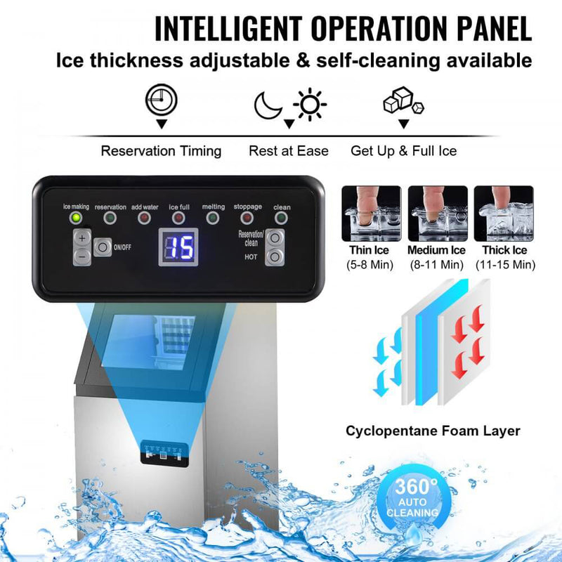 Load image into Gallery viewer, SIHAO - 40KG-90LBS/24H | Commercial Ice Maker | Auto Clear Cube | with 22LBS Storage | Automatic Ice Machine|
