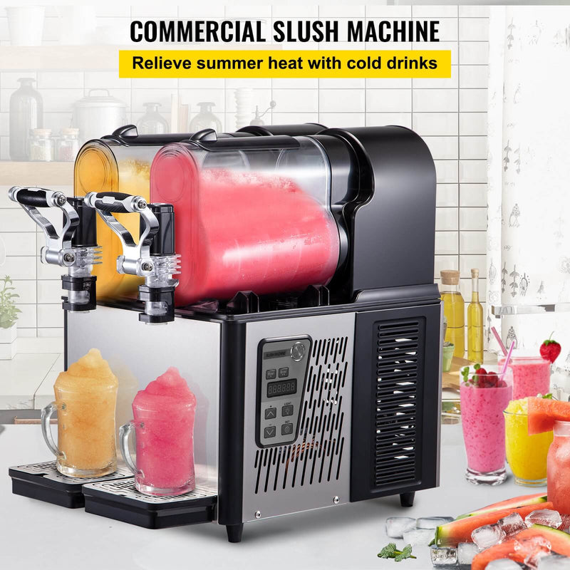 Load image into Gallery viewer, SIHAO - 3L x 2 Tank | Commercial Slushy Machine | 340W |  with Temperature Preservation | Stainless Steel
