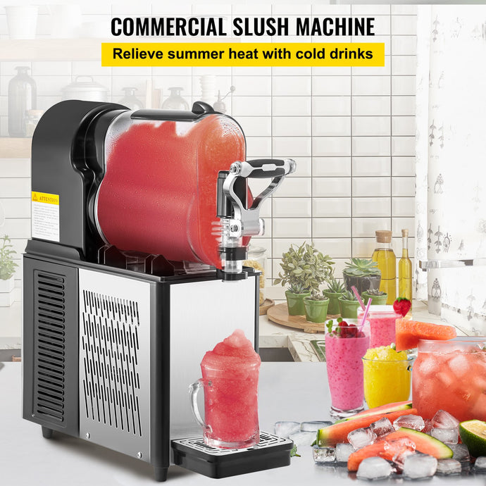 SIHAO - 3L Tank | Commercial Slushy Machine | Automatic Clean | 330W | with Temperature Preservation | Stainless Steel