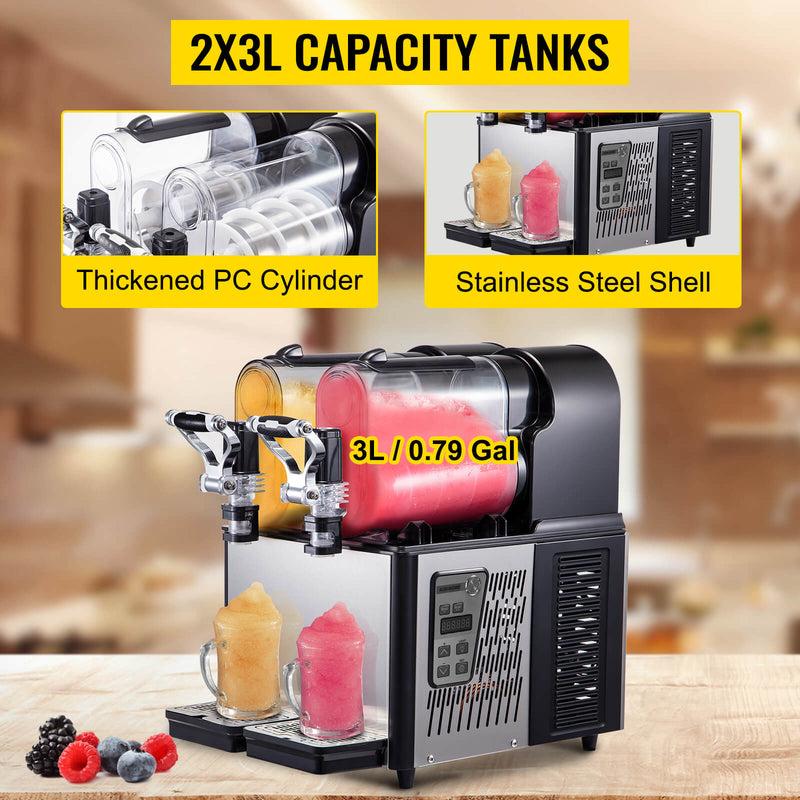 Load image into Gallery viewer, SIHAO - 3L x 2 Tank | Commercial Slushy Machine | 340W |  with Temperature Preservation | Stainless Steel
