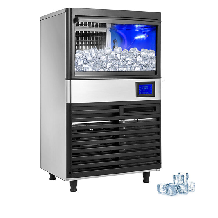 Load image into Gallery viewer, SIHAO - 70KG - 155LBS/24H | 335W compressor | Commercial ice Maker Machine |  with 39LBS Bin and Electric Water Drain Pump | Stainless Steel | Auto Operation
