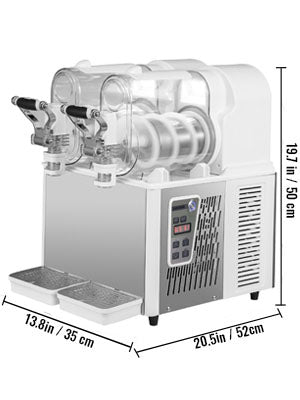 SIHAO - 3L x 2 Tank | Commercial Slushy Machine | 340W | with Temperature Preservation | Stainless Steel | Automatic Cleaning