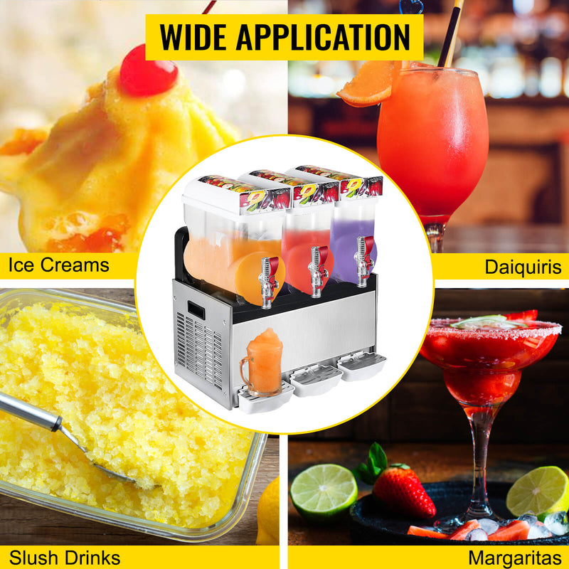 Load image into Gallery viewer, SIHAO - 15L x 3 Tank | Commercial Margarita Slushy Machine | 1800W | Stainless Steel | Frozen Drink Machine
