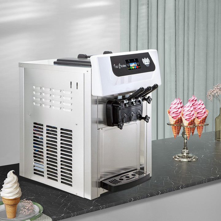 Load image into Gallery viewer, SIHAO - YKF-8216T - Commercial  Countertop Soft Ice Cream Machine | 2+1 Flavors | with Pre-Cooling | 5.3-7.4 Gal/H | 2200W  Compressor | with LCD Intelligent Panel
