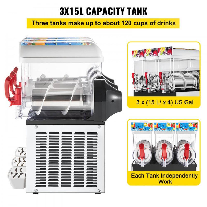 Load image into Gallery viewer, SIHAO - 15L x 3 Tank | Commercial Margarita Slushy Machine | 1800W | Stainless Steel | Frozen Drink Machine
