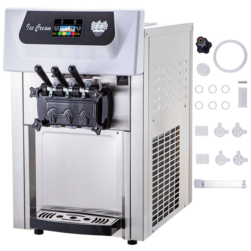 Load image into Gallery viewer, SIHAO - YKF-8216T - Commercial  Countertop Soft Ice Cream Machine | 2+1 Flavors | with Pre-Cooling | 5.3-7.4 Gal/H | 2200W  Compressor | with LCD Intelligent Panel
