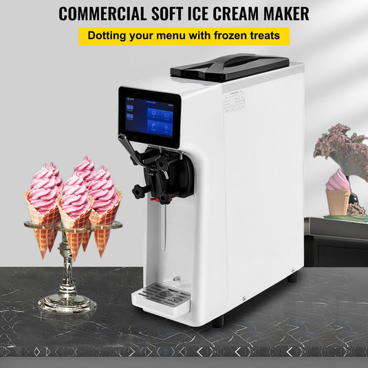 SIHAO - 9200ST -   Commercial Countertop  Soft Serve Ice Cream Machine |  10-20L/H Yield | 1000W | with 4.5L Hopper 1.6L Cylinder| Touch Screen | Puffing Shortage Alarm