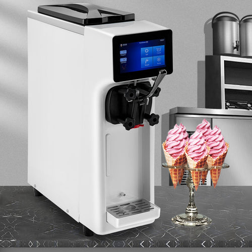 SIHAO - 9200ST -   Commercial Countertop  Soft Serve Ice Cream Machine |  10-20L/H Yield | 1000W | with 4.5L Hopper 1.6L Cylinder| Touch Screen | Puffing Shortage Alarm
