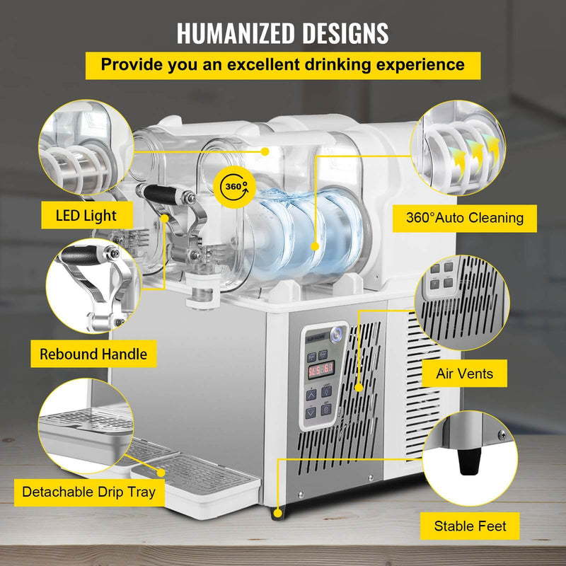 Load image into Gallery viewer, SIHAO - 3L x 2 Tank | Commercial Slushy Machine | 340W | with Temperature Preservation | Stainless Steel | Automatic Cleaning
